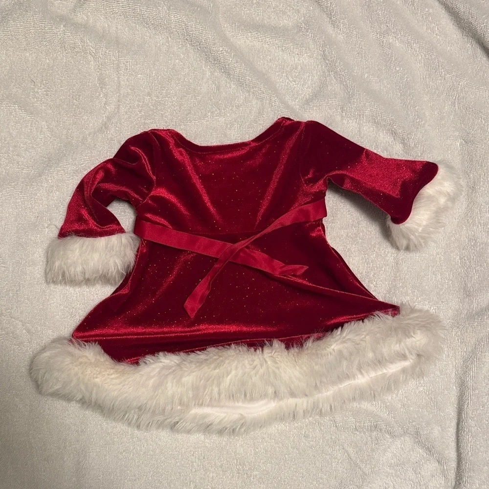 Bonnie Baby Red Dress with White Trim